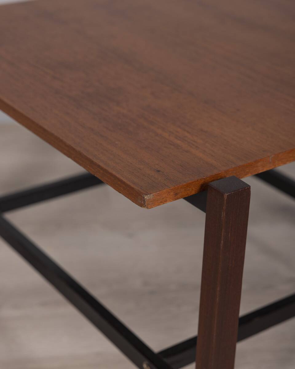 Vintage 1960s wooden coffee table with Italian design