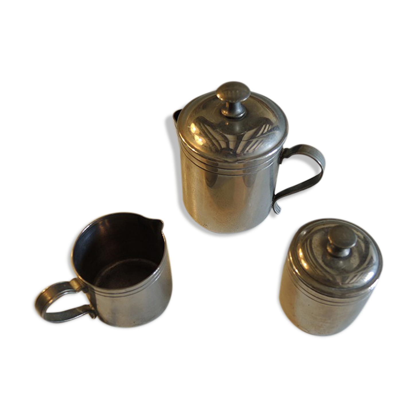 Former individual tea service in silver metal