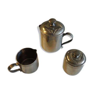 Former individual tea service in silver metal