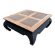 Square opium coffee table, solid teak, elephant legs