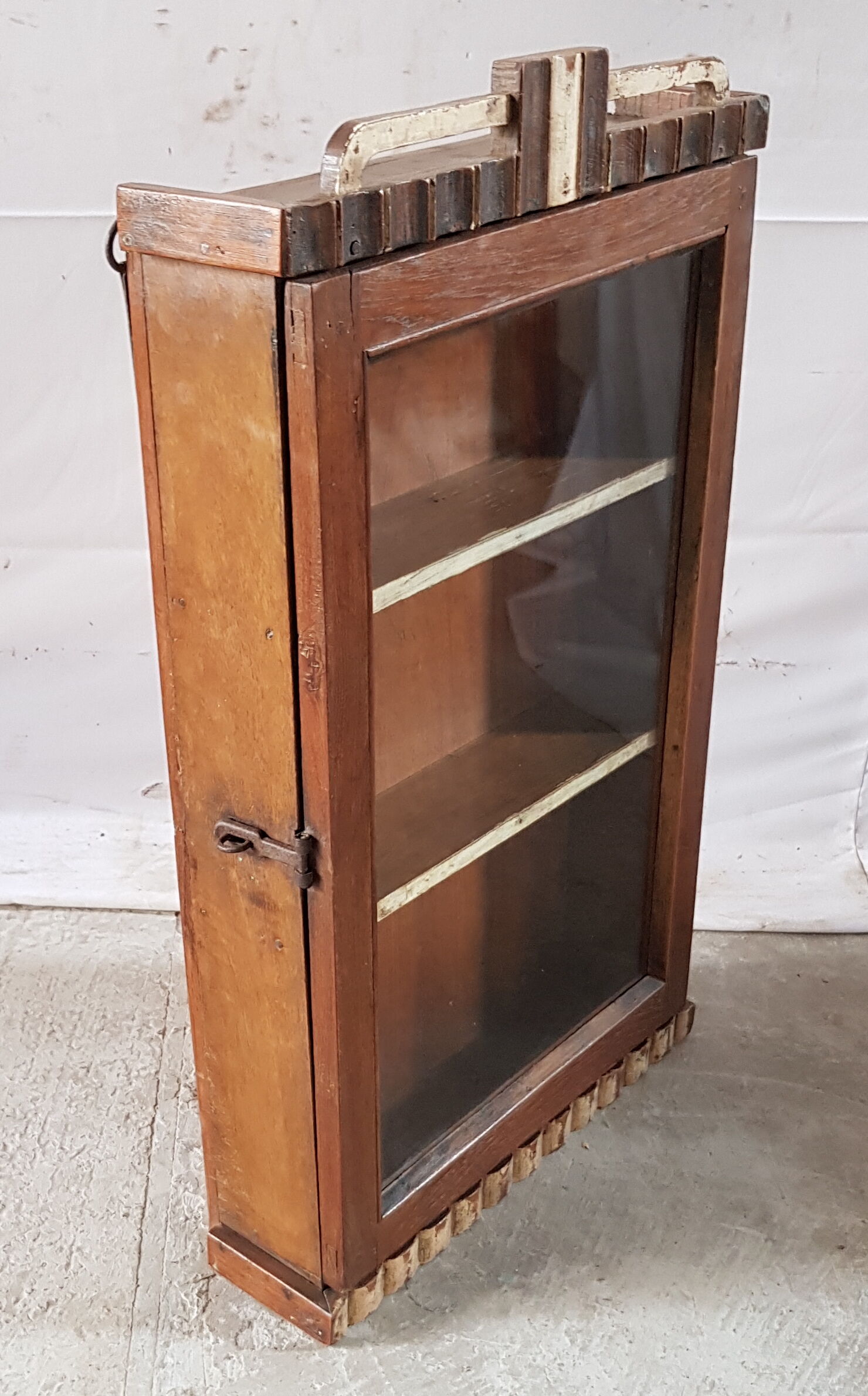 Old teak wall showcase