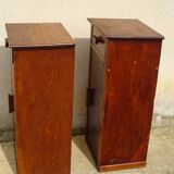 Oak bedside tables, vintage pair