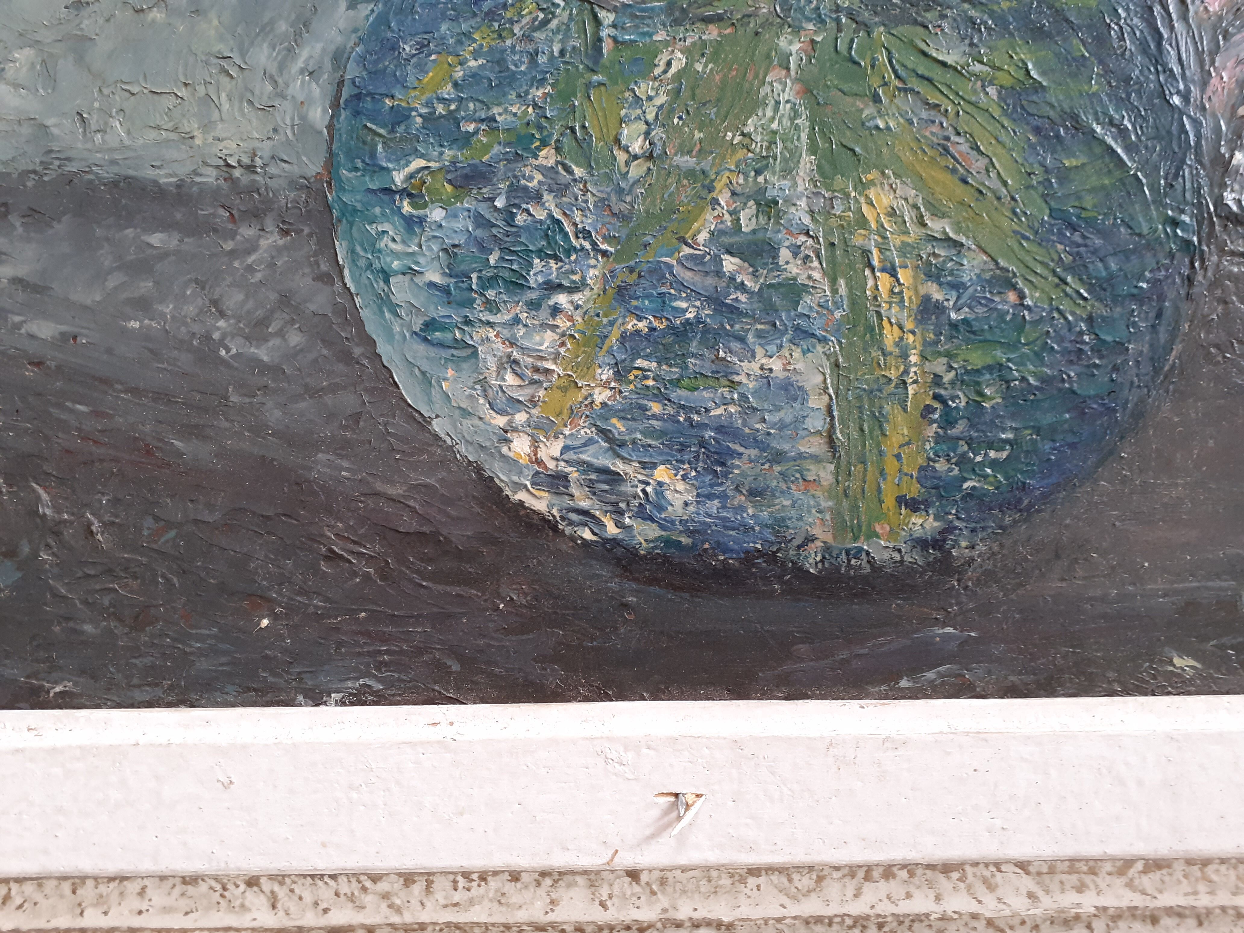 Table bouquet of flowers dahlias gladiolus