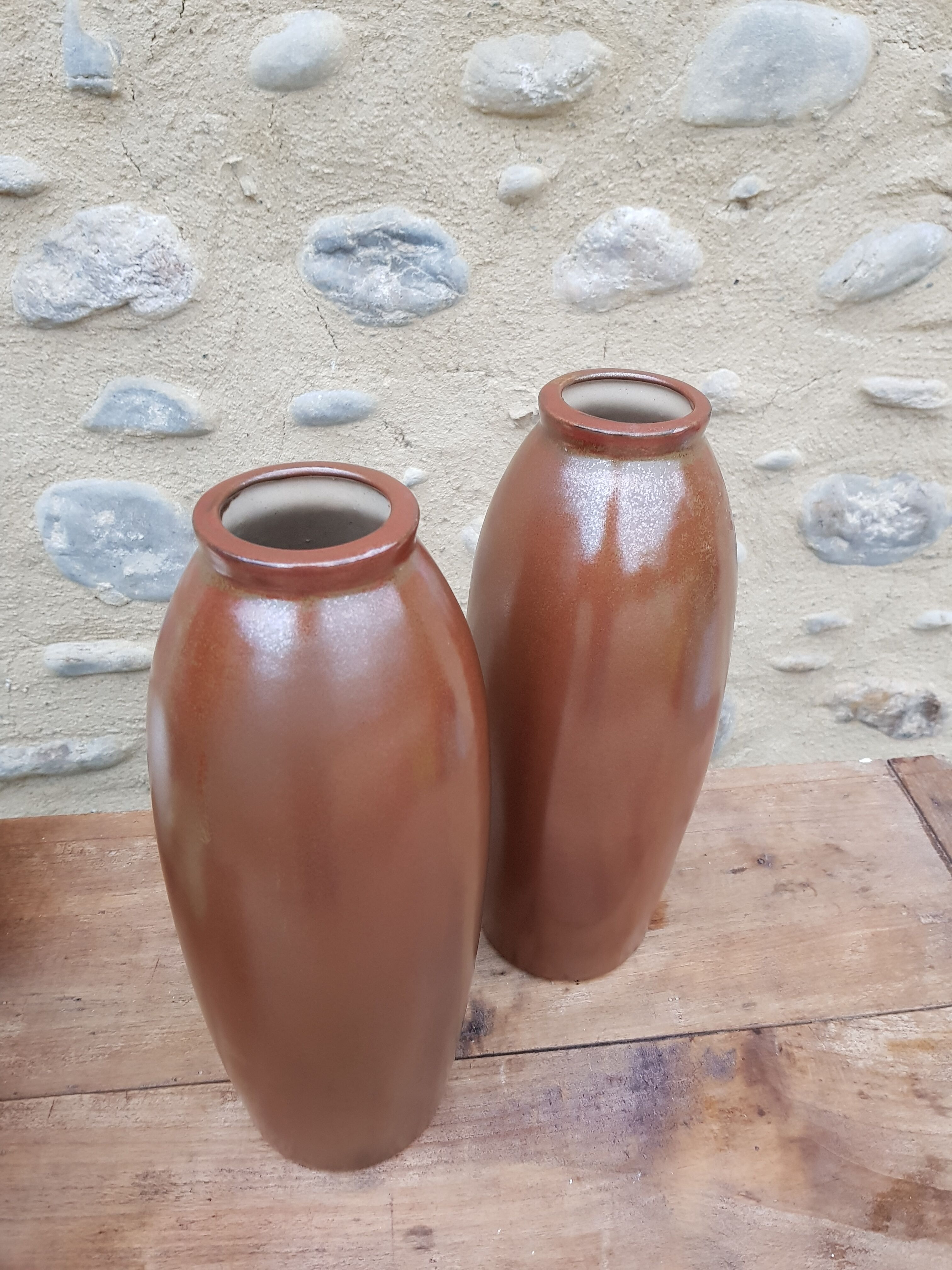 Paire de vases en grès