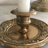 Art nouveau golden bronze candlestick