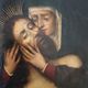 17th-century antique copper painting - Mary with Christ -