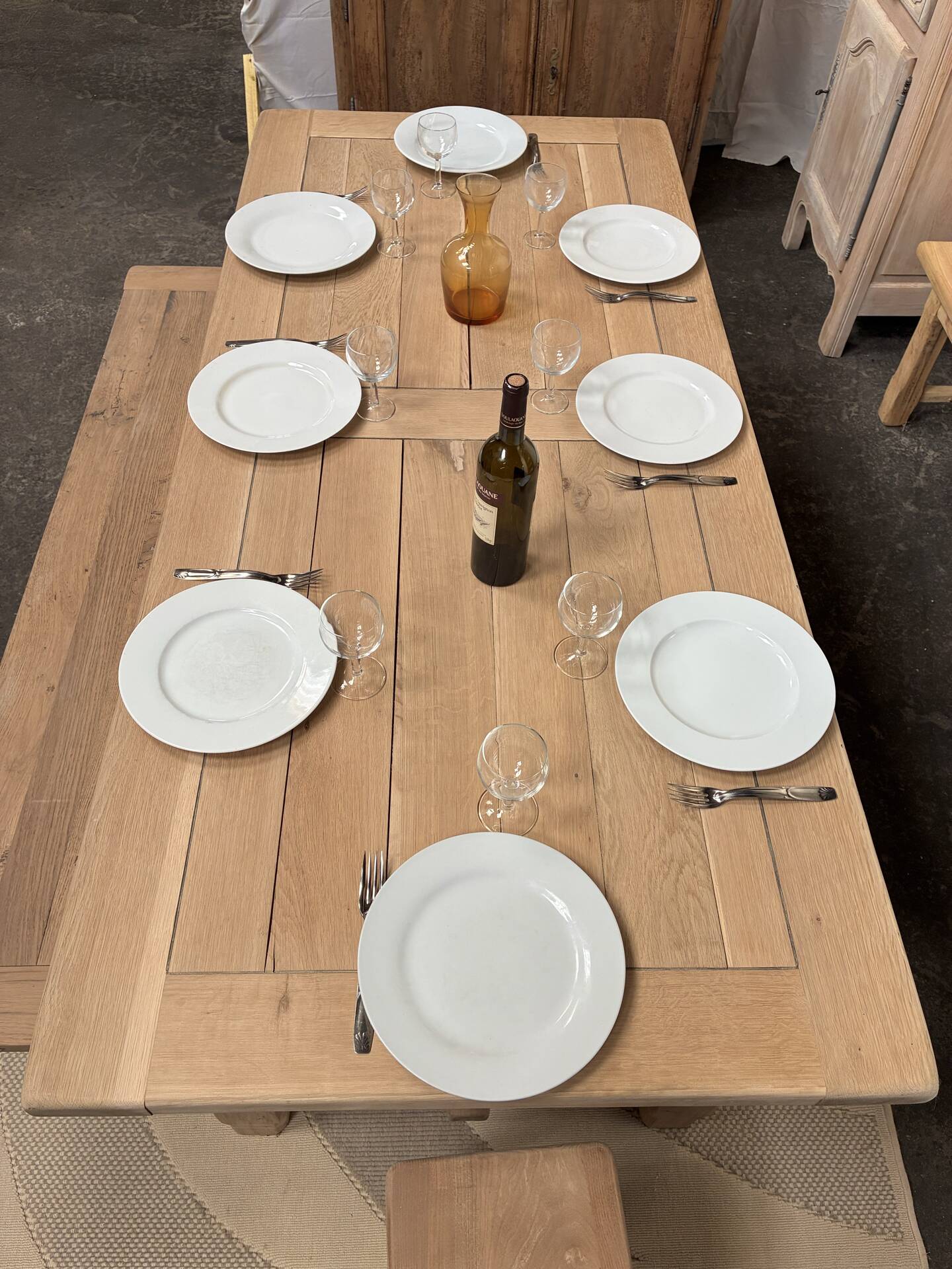 Table de ferme en chêne massif