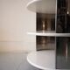 Pair of mirrored space age cylindrical bedside tables, 1960