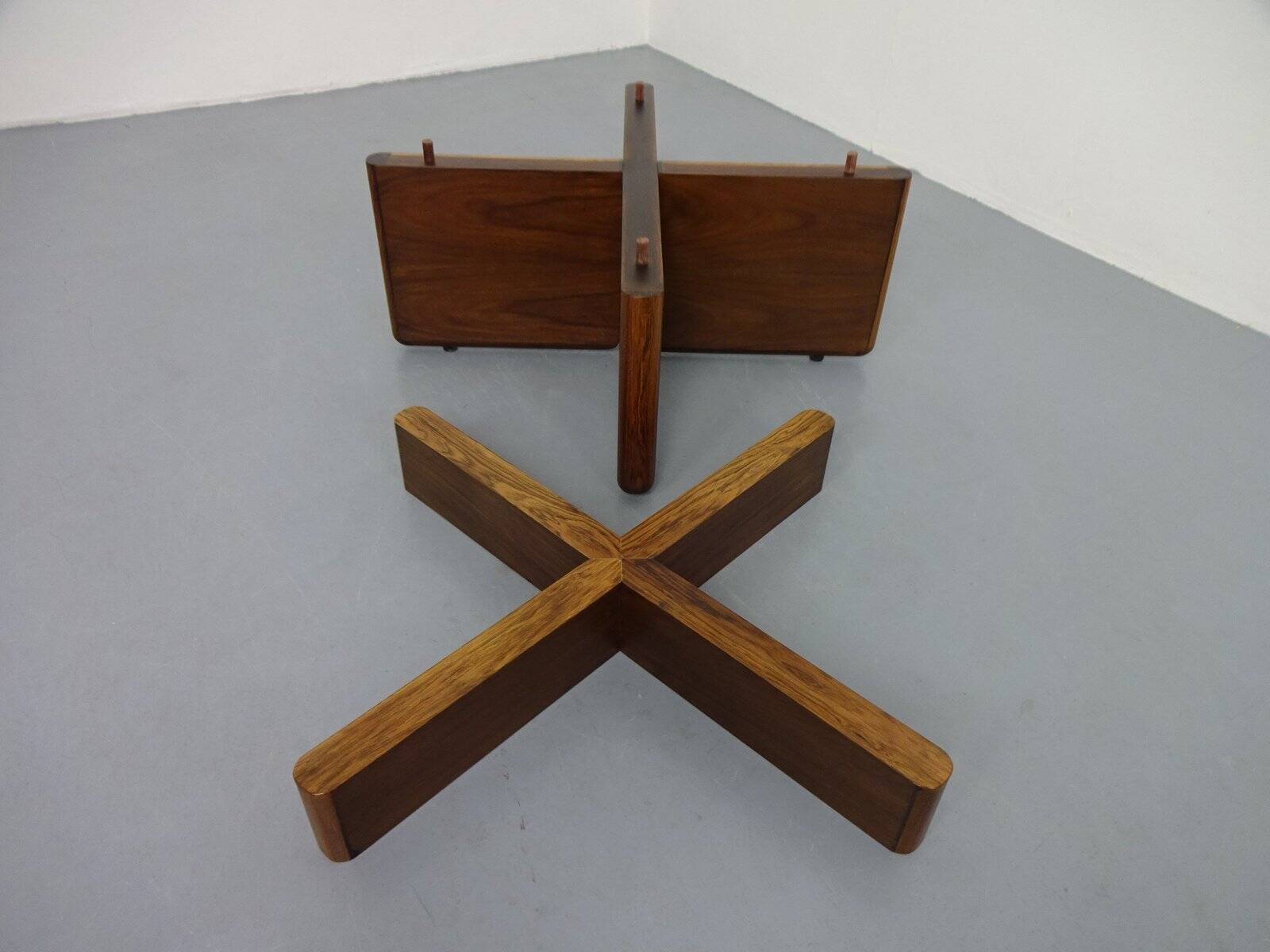 Italian rosewood and glass coffee table, 1960s