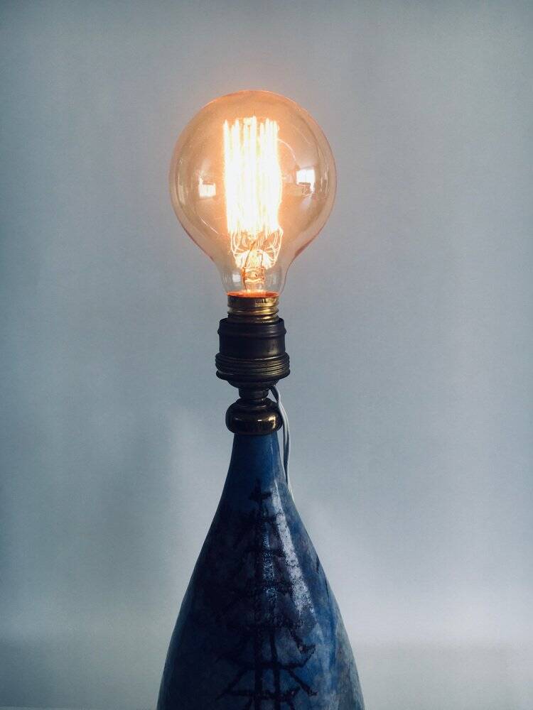 Mid-Century Design Art Studio Ceramic Table Lamp by Cacf Faenza, Italy, 1950s