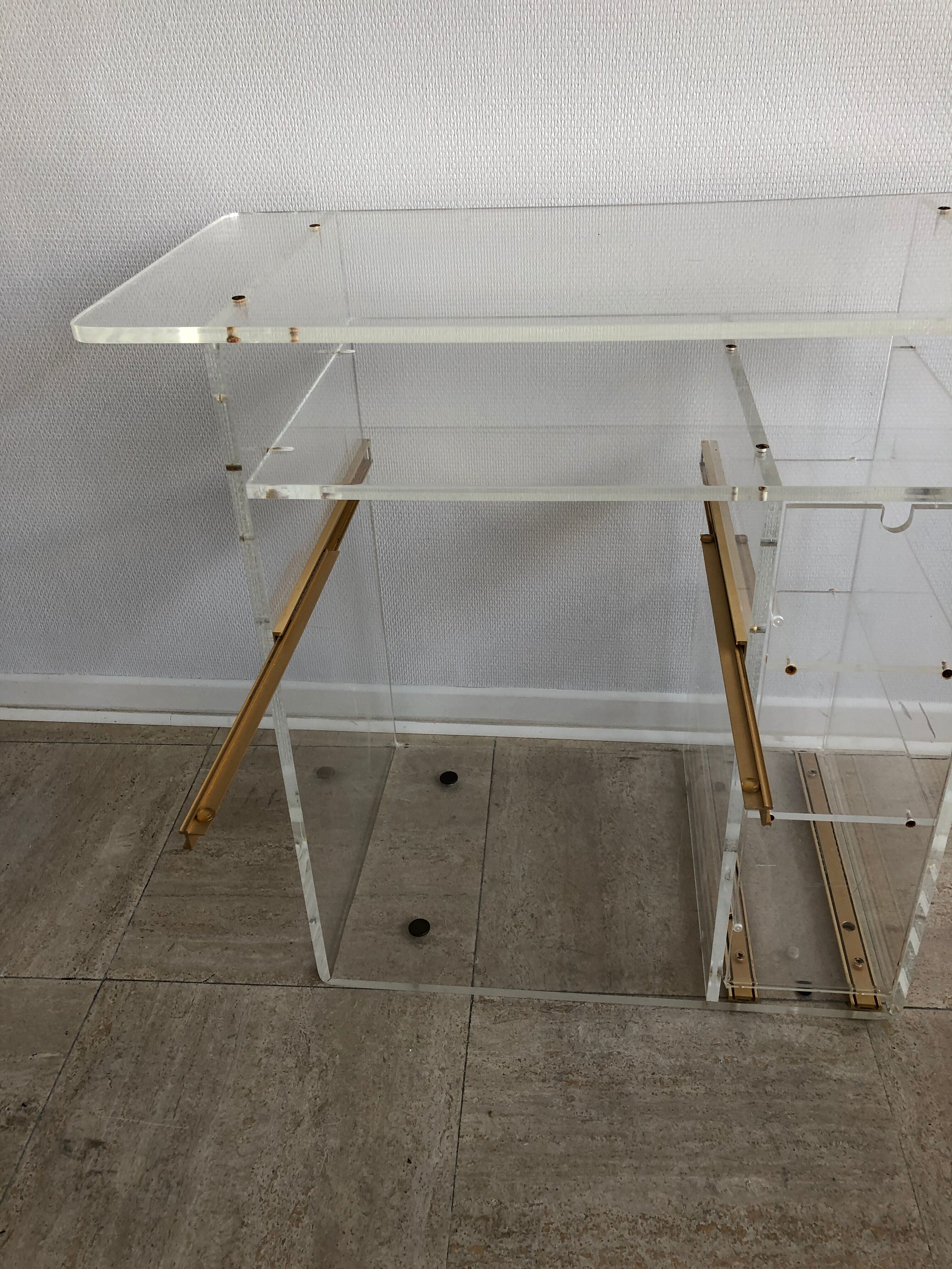 Vintage plexiglass desk, 1970
