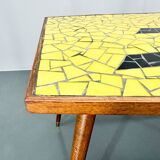 Midcetury Wood & Glass Mozaik Coffee or Side Table, Germany