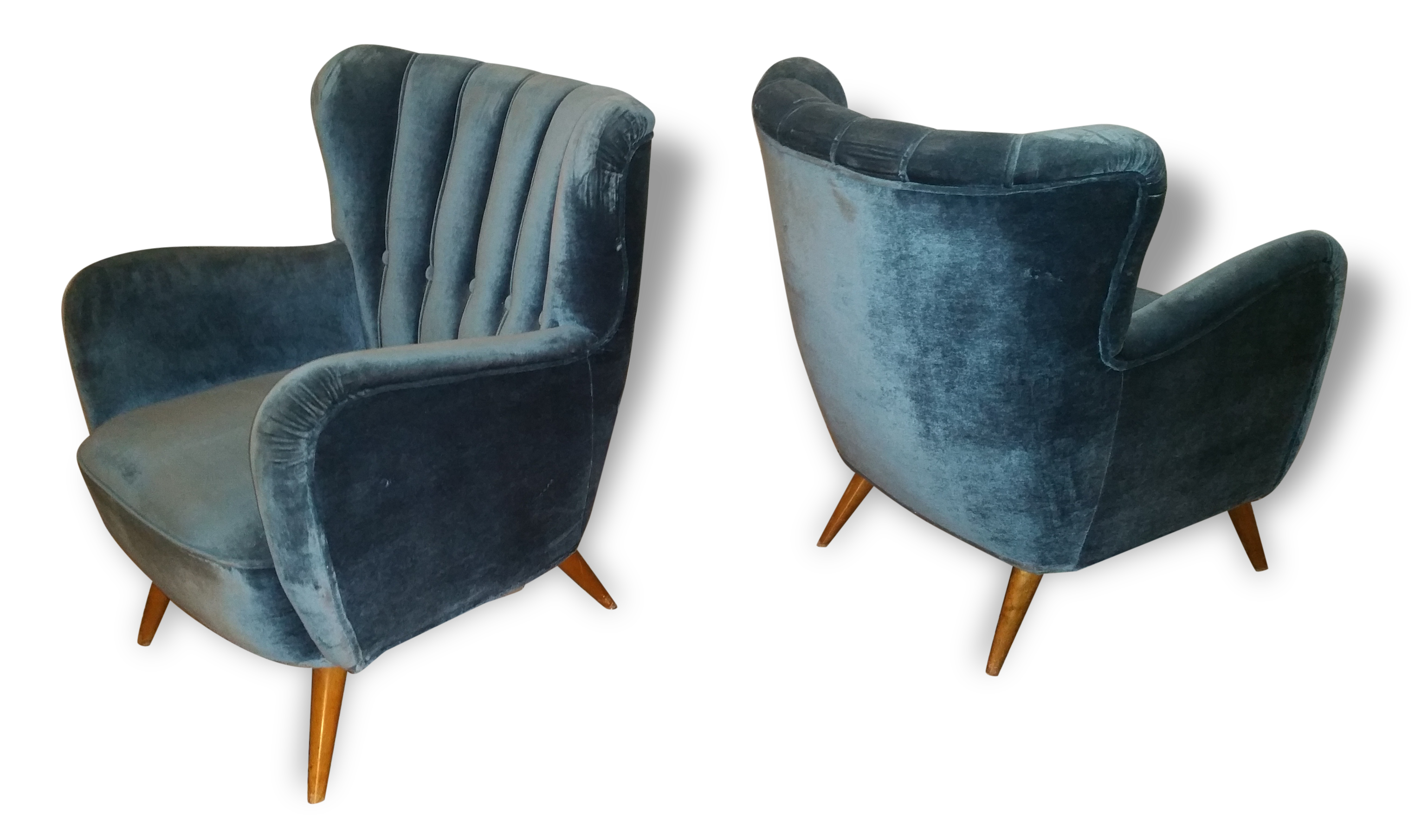 Superb pair Wing chair years 50 club chairs.