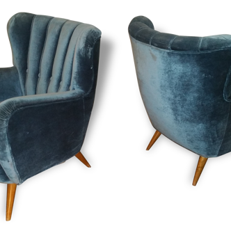 Superb pair Wing chair years 50 club chairs.