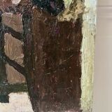 Oil painting on canvas Still life chair signed 50s