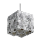Pendentif cube en verre, lustre en cristal de verre Kinkeldey moderniste du milieu du siècle