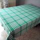 Vintage cotton tablecloth with green and white checks 1.45 x 1.65 m