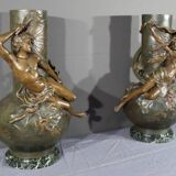 Pair of Regulate Vases, signed L. Moreau – Late 19th century