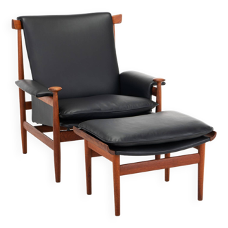Fauteuil et pouf Bwana par Finn Juhl pour France & Son, Danemark, années 1960