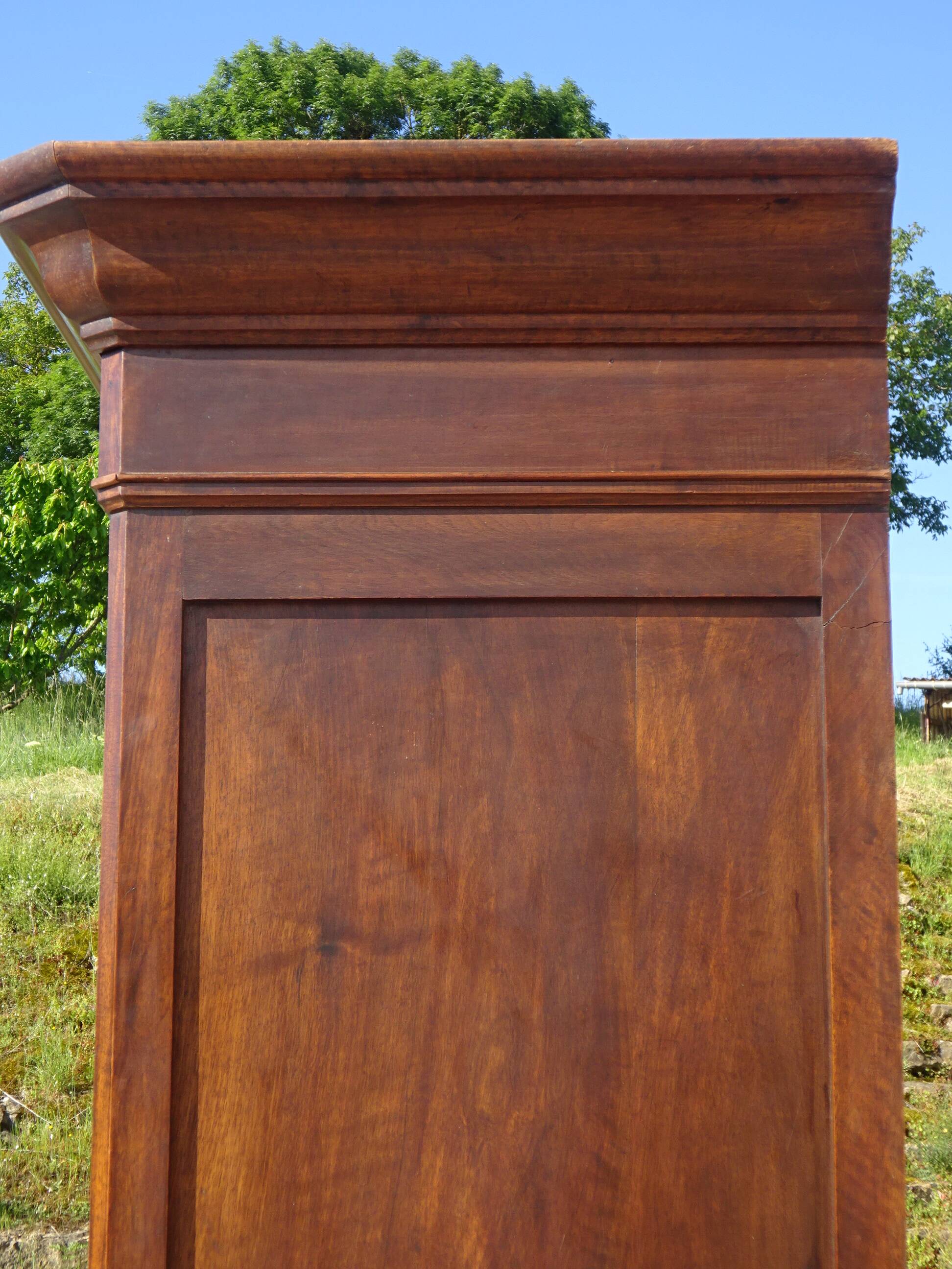 Large Louis Philippe wardrobe in solid walnut