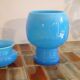 Set of Scandinavian opaline glass vases by Erik Hoglund 1960