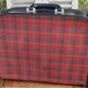 Vintage suitcase in red and skai Scottish fabric