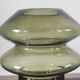 Sculptural vase in olive green glass