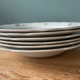 Set of 6 hollow plates Digoin Sarreguemines, Condé model