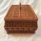 Vintage wicker and "scoubidou" box
