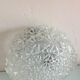 Vintage structured glass round ceiling lamp 60s-70s