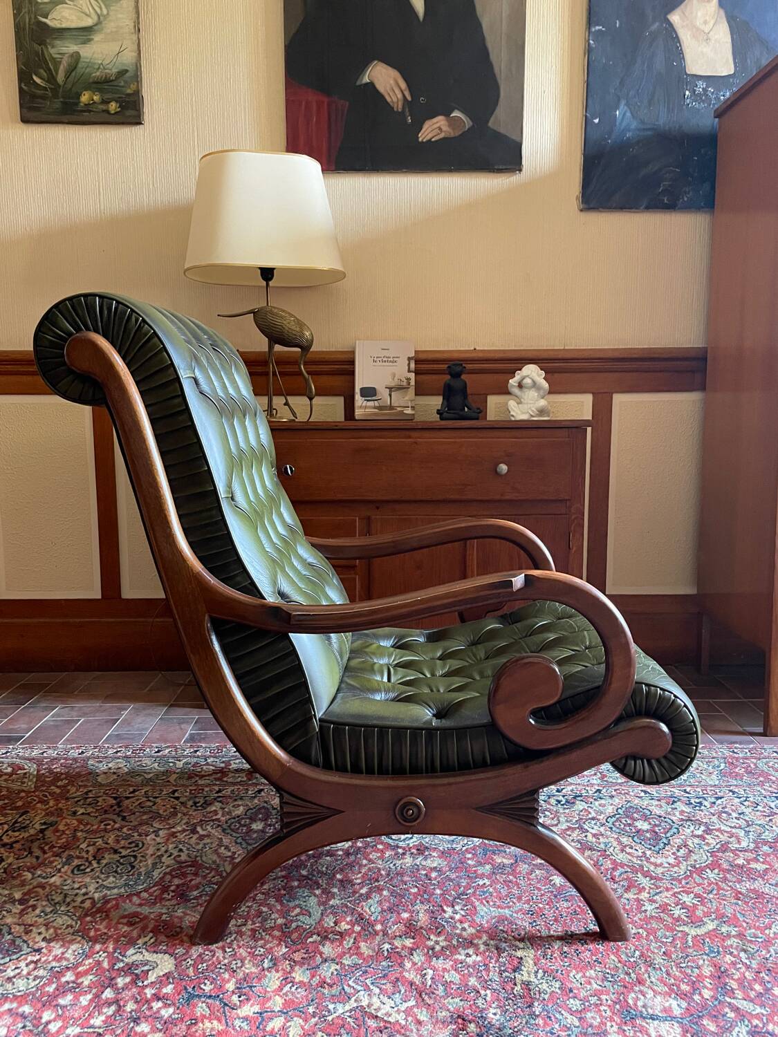 Vintage leather chesterfield armchair