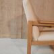 Fauteuil velours ivoire
