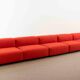 Vitra modular soft 5-seat sofa by Jasper Morrison in red Fabric