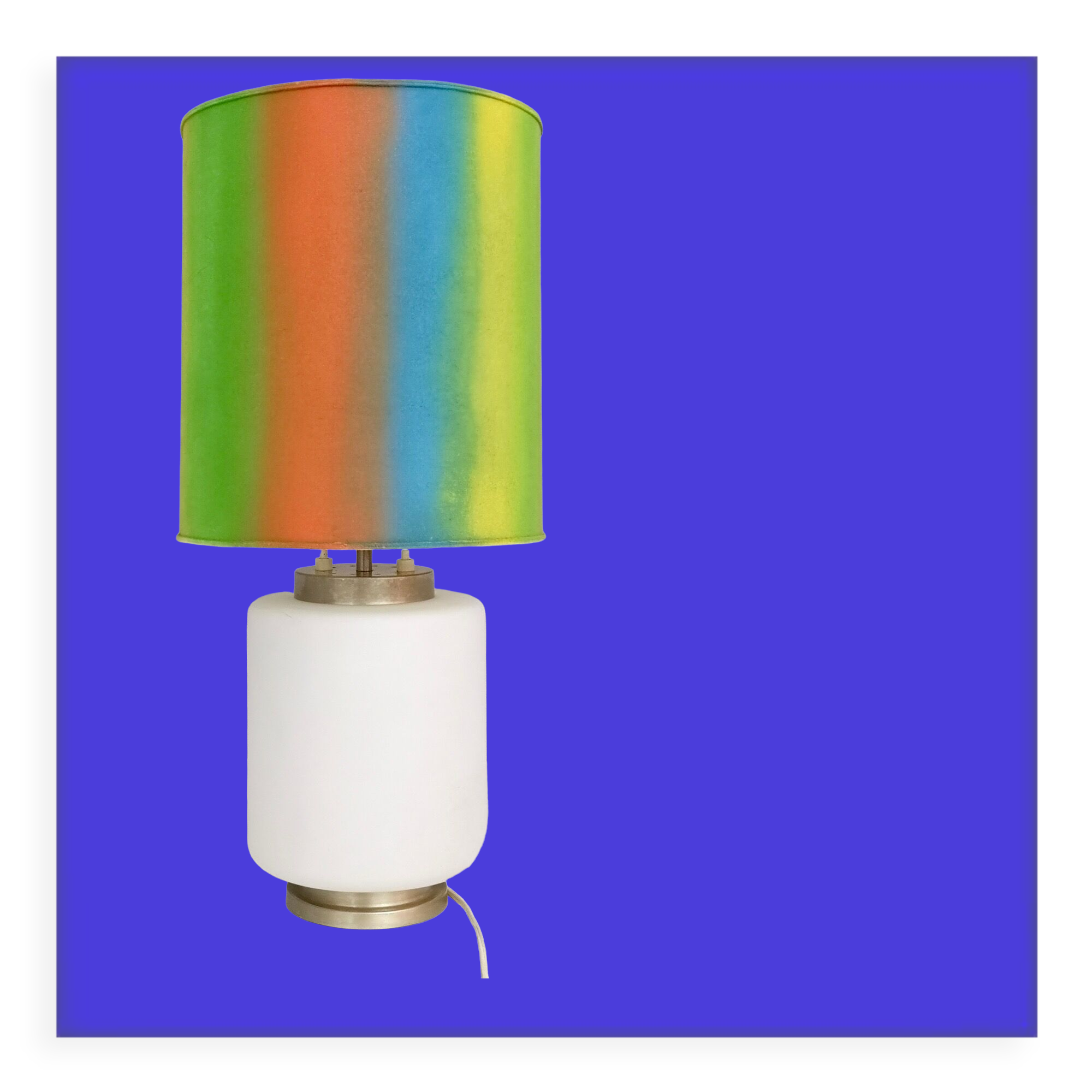 Vintage encased glass table lamp with three-lighting options, italy