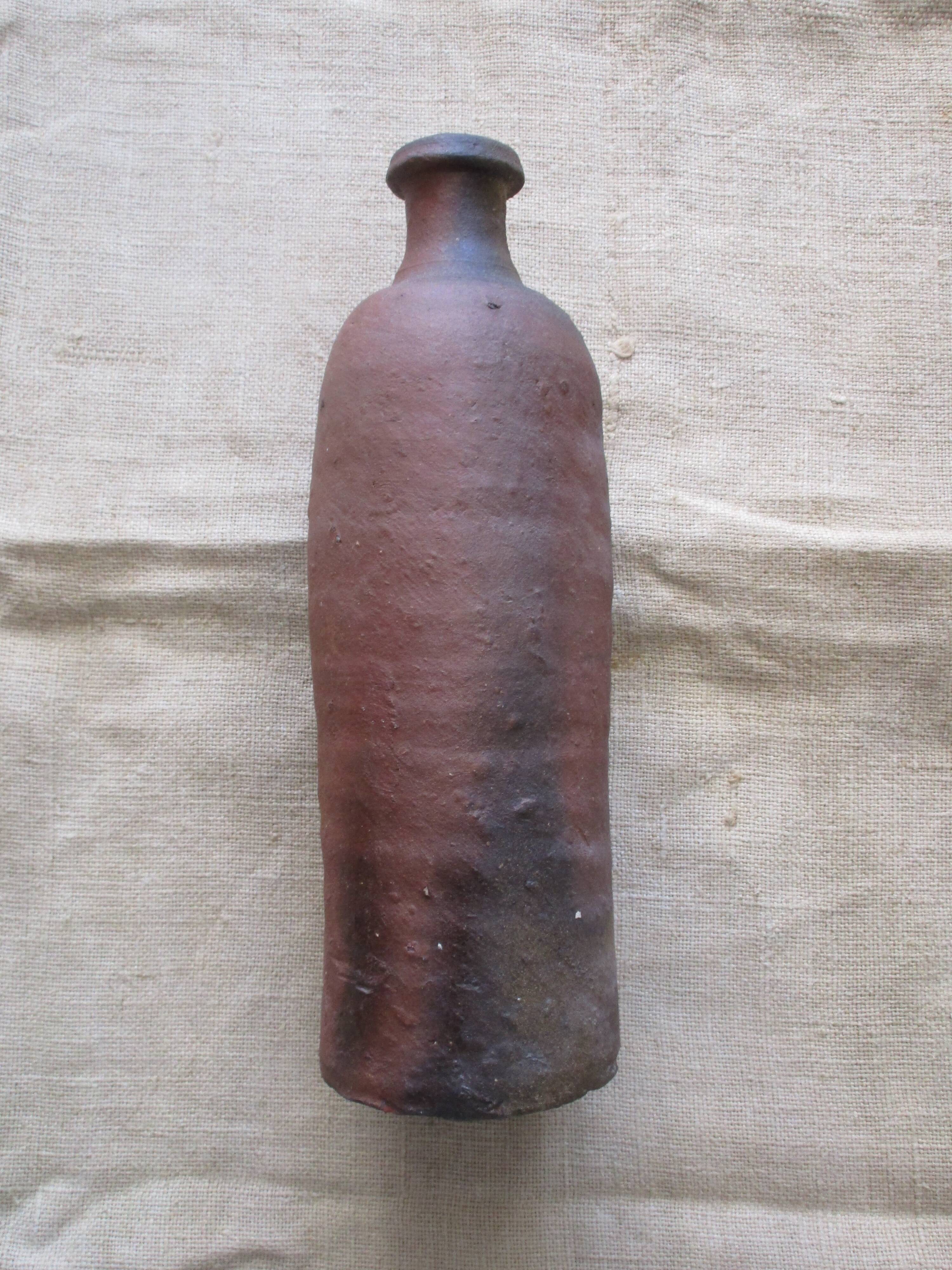 Rustic raw gres bottle