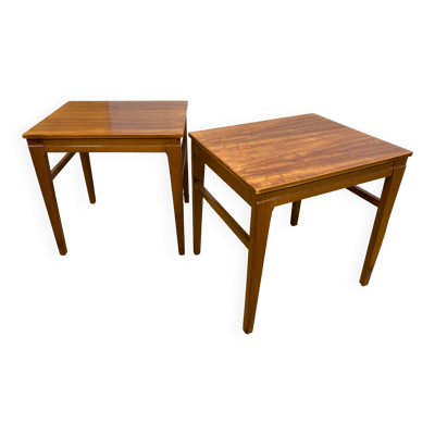 Tables de chevet en teck vintage rétro des années 50