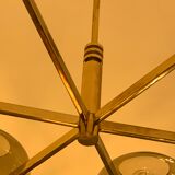 Italian Sciolari chandelier in brass, 6 burners with smoked glass, 1970