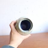 Small vase in glazed blue stoneware.