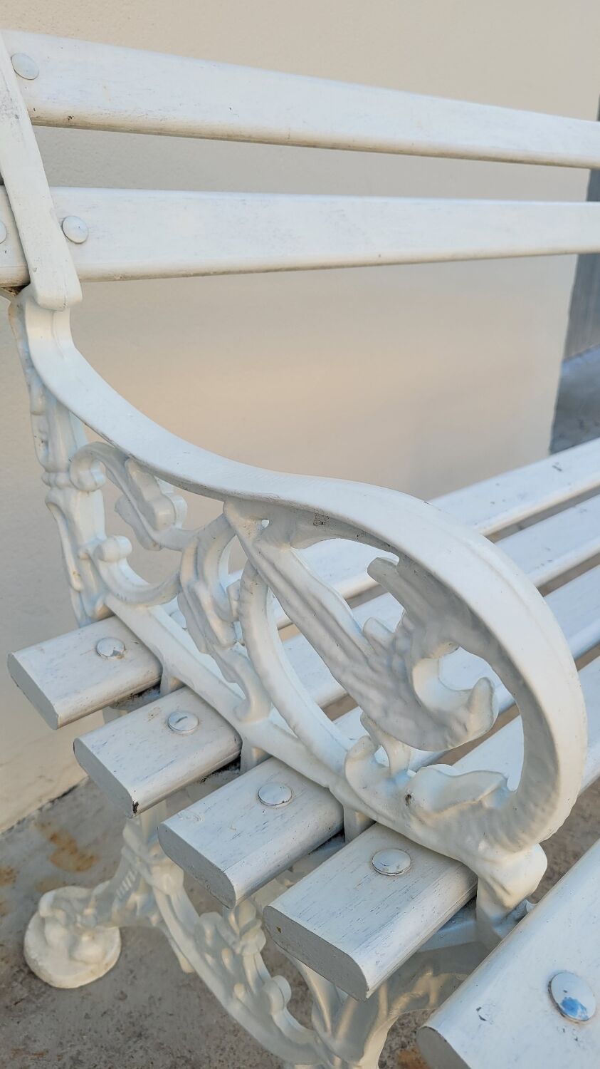 Garden bench signed Godin cast iron bourgeois house