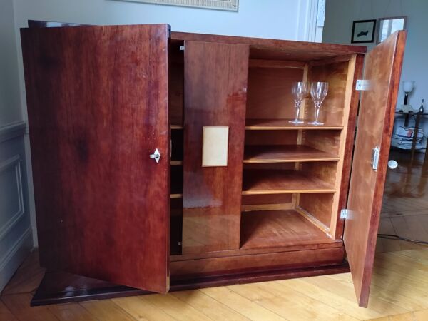 Buffet Art Déco en palissandre massif et peau de raie, années 1930