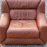 Pair of armchairs and De Sede sofa in cognac leather from the 70s/80s