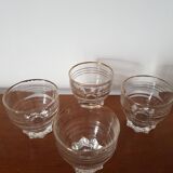 Set of 4 vintage glasses with gold rim