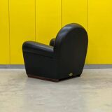 Poltrona Frau “Vanity Fair” XC Armchair in Genuine Black Leather.