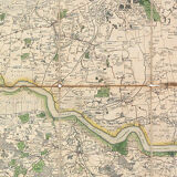 1795 hand-coloured folding engraved map -The Country Twenty-Five Miles Round London