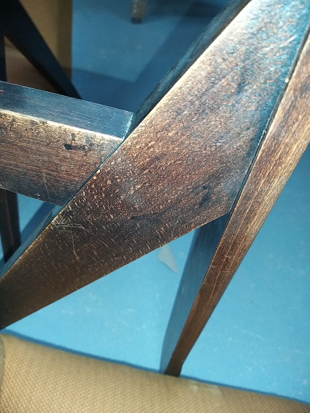 Pair of Scandinavian armchair compass feet 50s