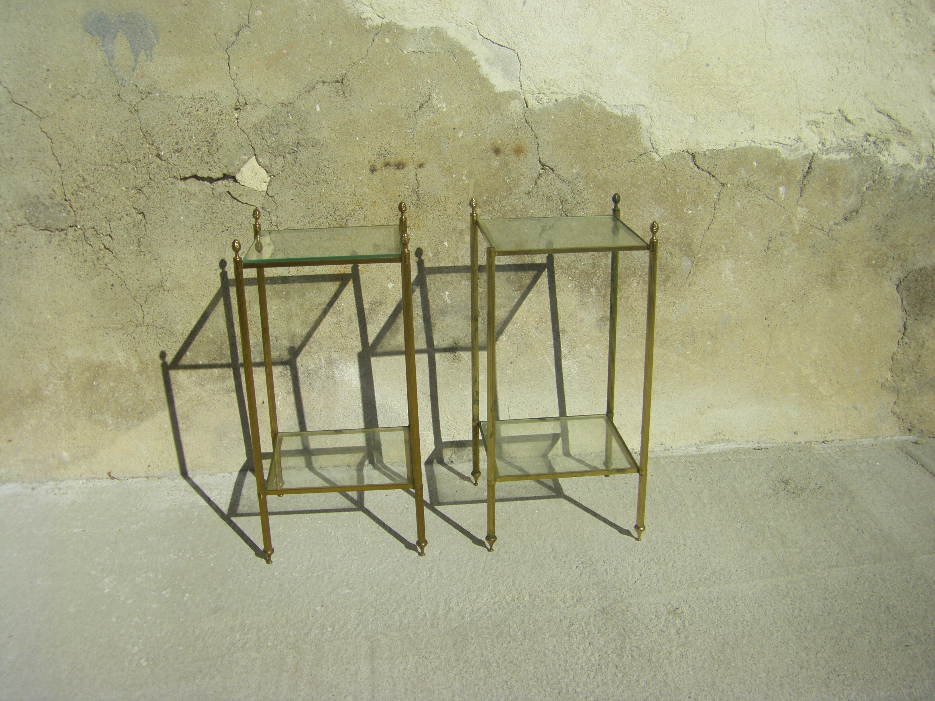 Pair of golden brass sofa tips