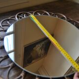 Rattan mirror "art vannerie" 60s 54cm