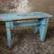 Tabouret de banc en bois etagere bleu clair