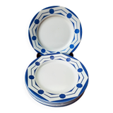 Lot of six flat plates from Digoin Sarreguemines