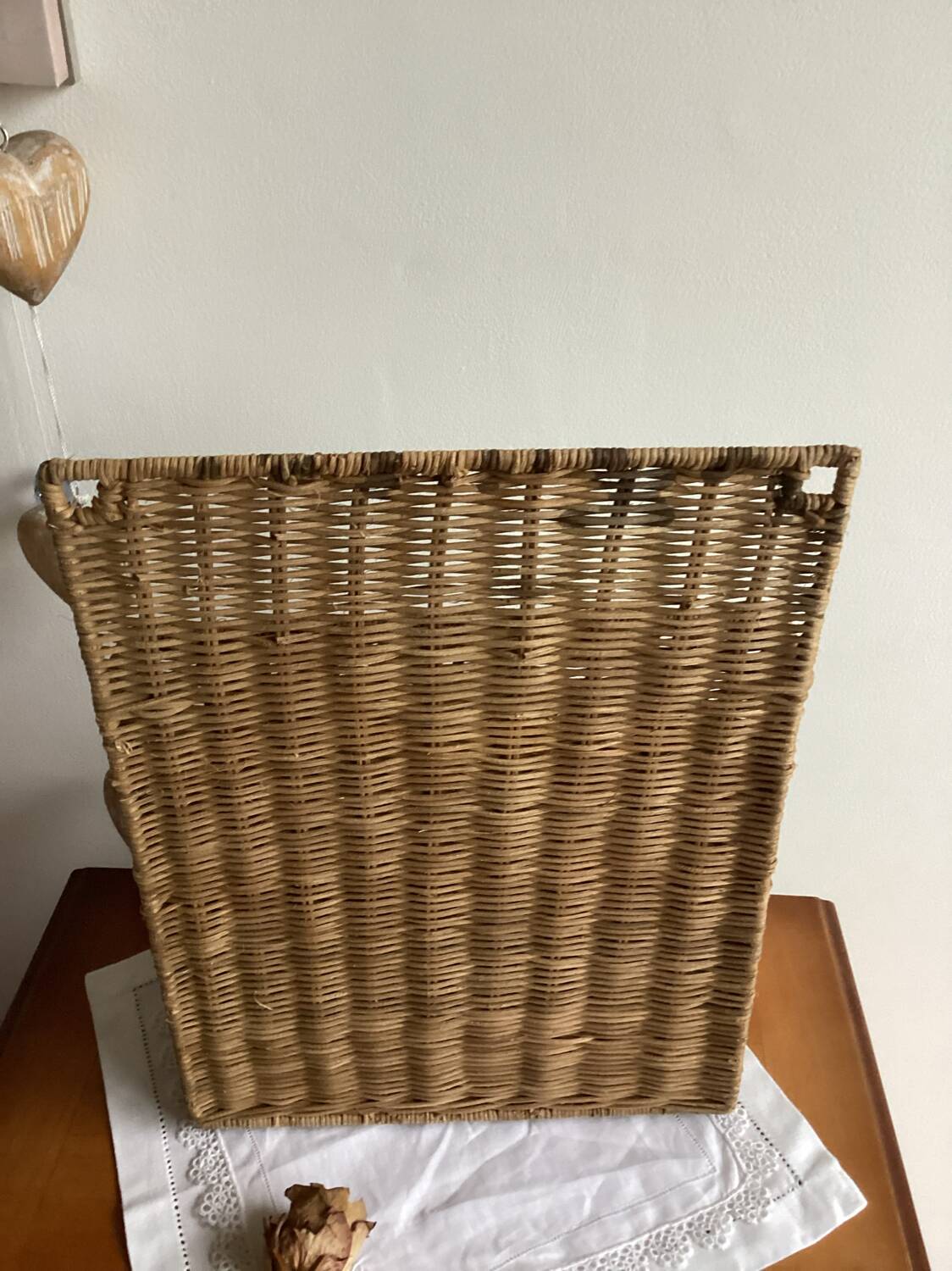 Vintage rattan mail holder